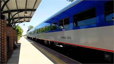 Amtrak train at Kannapolis Train Station located 12 minutes drive to the north of Concord NC dentist