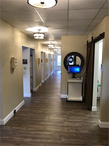 Hallway at the office of Concord NC dentist Dennis R. Lockney DDS