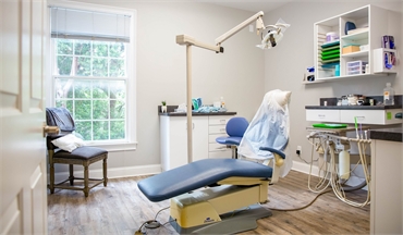Dental chair in the operatory at Wilmington dentist Wrightsville Dental