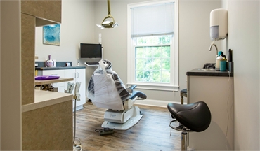 Dental chair with great outside view at Wrightsville Dental Wilmington NC