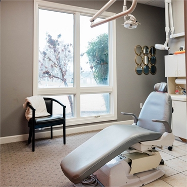 Dental chair in the operatory at Southard Family Dentistry
