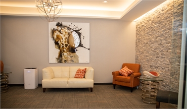 Chic waiting area at Smile 360 Implant and Family Dentistry Riverview FL