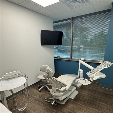 Dental chair in the operatory at Ember Dental Care Conshohocken PA