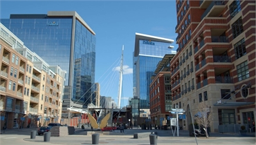 Davita World Headquarters Tower 2 and Denver Millennium Bridge at 15 minutes drive to the west of De