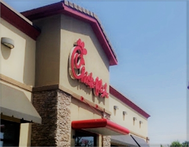 Chick-fil-A at 6891 Swan Mill Rd 5 minutes drive to the south of Wilmington NC dentist O2 Dental Gro