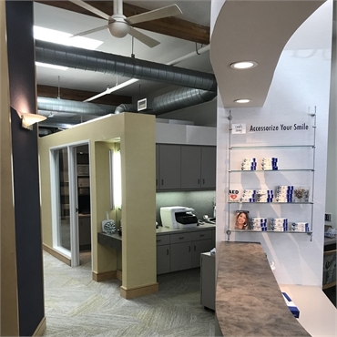 Reception area and stores at Millbrae dentist Chris Johns DDS