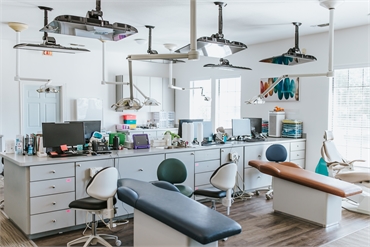 Open bay operatory at Sycamore Smiles Pediatric Dentistry Fort Worth TX