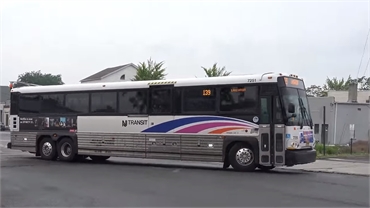 NJ Transit bus near Freehold Center at 6 minutes drive to the south of Freehold Township dentist Pre