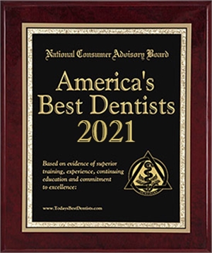 America's Best Dentists 2021
Based on evidence of superior training, experience, continuing education and commitment to excellence.