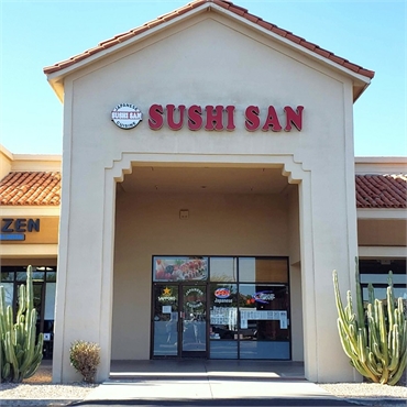 Sushi San Restaurant at just 5 minutes drive to the south of Gilbert dentist Oasis Family Dentistry