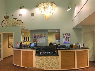 Reception center at Austin orthodontist and pediatric dentist Smiles of Austin