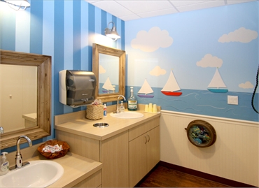 Ship themed brush station at Austin orthodontist and pediatric dentist Smiles of Austin