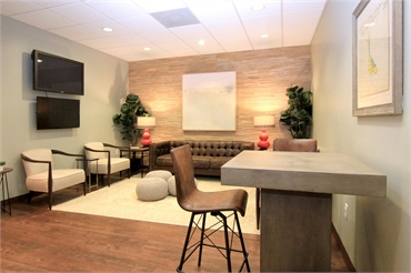Waiting area and patient desk at Austin orthodontist Smiles of Austin