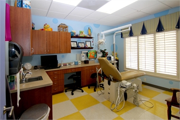 Macaw themed operatory at Austin orthodontists and pediatric dentists Smiles of Austin