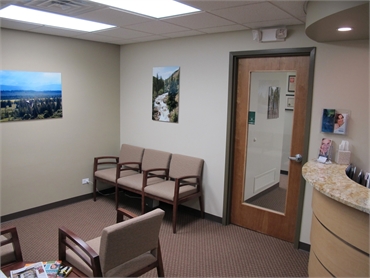 Waiting area at implant dentistry Bancroft Family Dental Aurora IL 60506